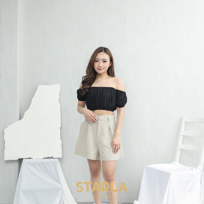 Ghania Korean Tanktop Crop Wanita