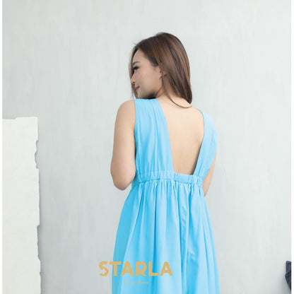 Viola Long Silk Ruffle Dress